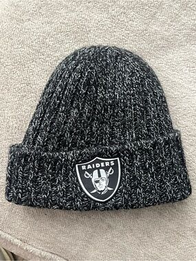 Riders by Lee Black & White Marled Cuffed Beanie with Team Patch